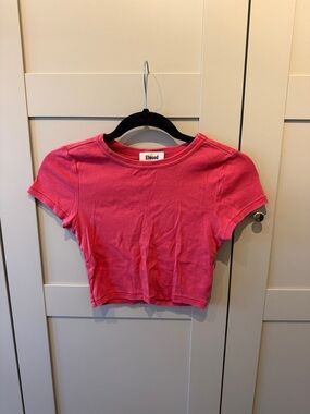 Elwood red Cropped Rib Knit Tee